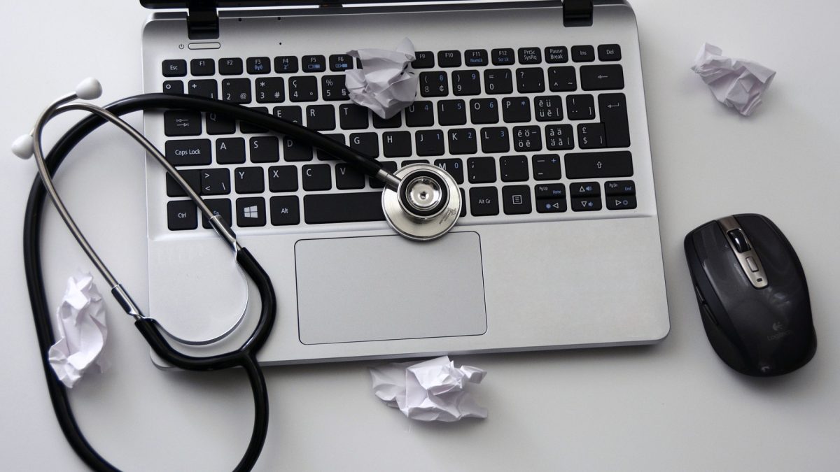 Laptop, Mouse, Stethoscope, Notebook, Keyboard